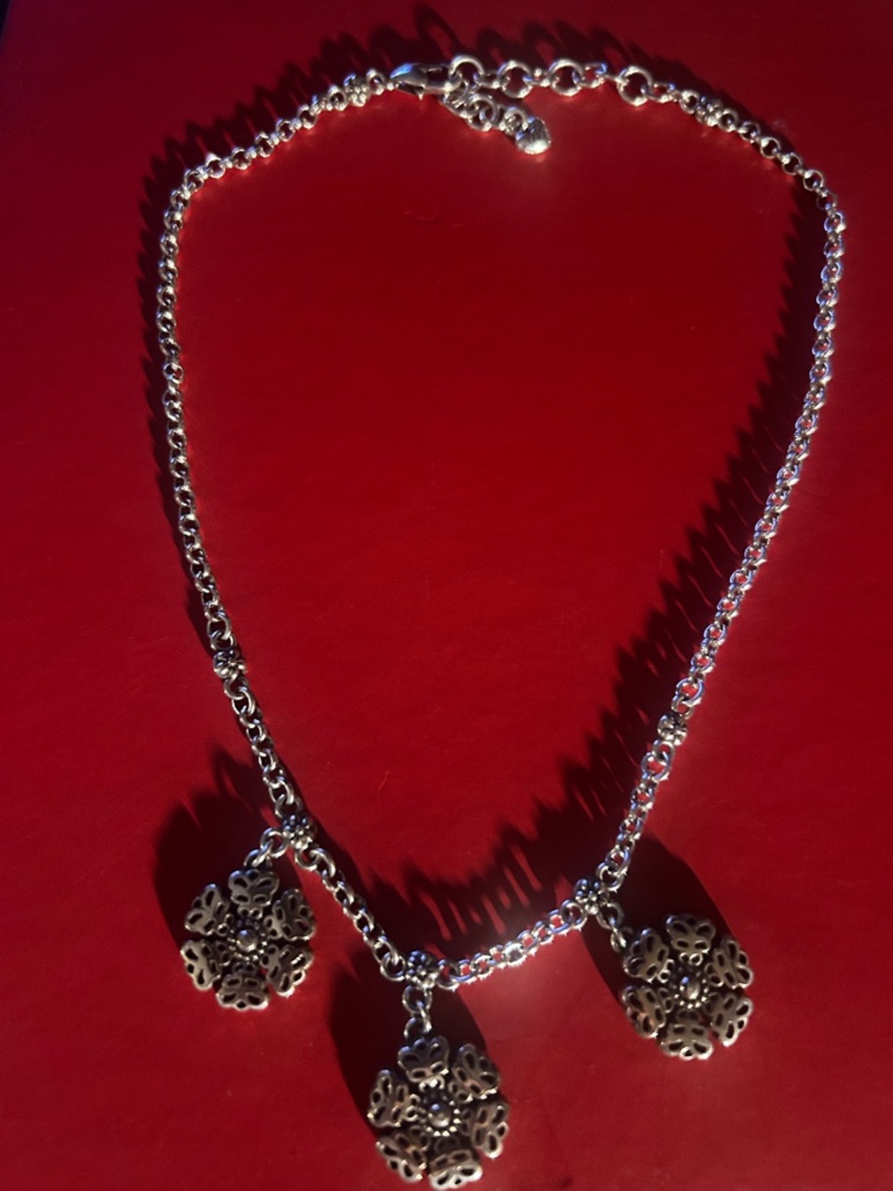 Brighton  Pierced Pansy Necklace floral necklace 16in